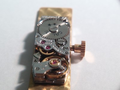 Ebel cal 31, 17 jewels, ladies movement, Turler, running, rectangle, YELLOW Dial