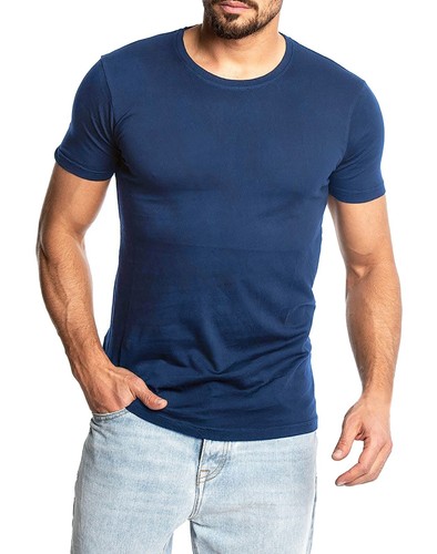 T-shirt uomo Basic maniche corte maglietta slim fit casual girocollo in cotone - Foto 8 di 10