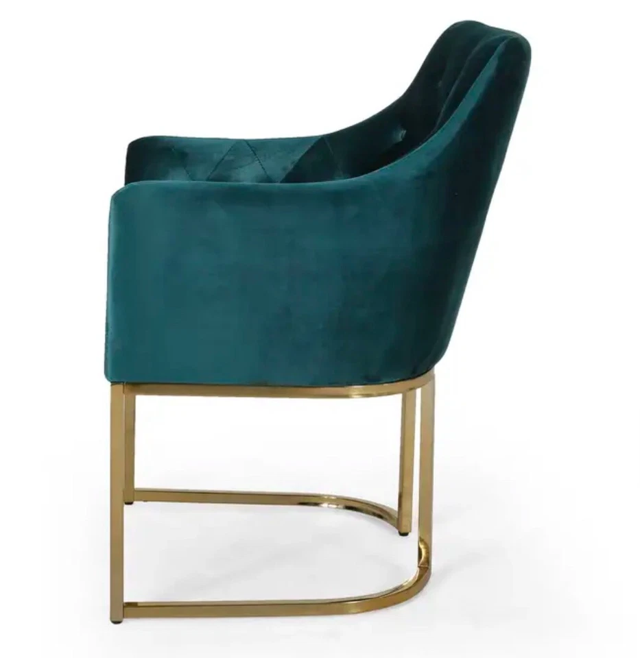 Merax Luxurious Modern Glam Club Chair in Emerald- USED - Image 3 of 4