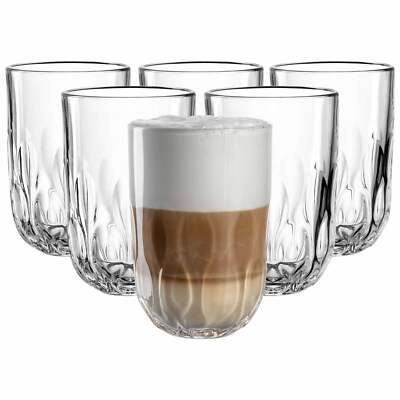 Leonardo GOCCE Latte Macchiato Glas (3) 390 ml 6er Set mit Tropfenrelief