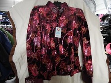 Rhc Equestrian Show Shirt Jacket Burgundy & Gold Holiday Shirt