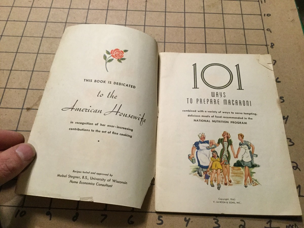 vintage original -- 101 Ways to Prepare Macaroni --1942 - 46pgs