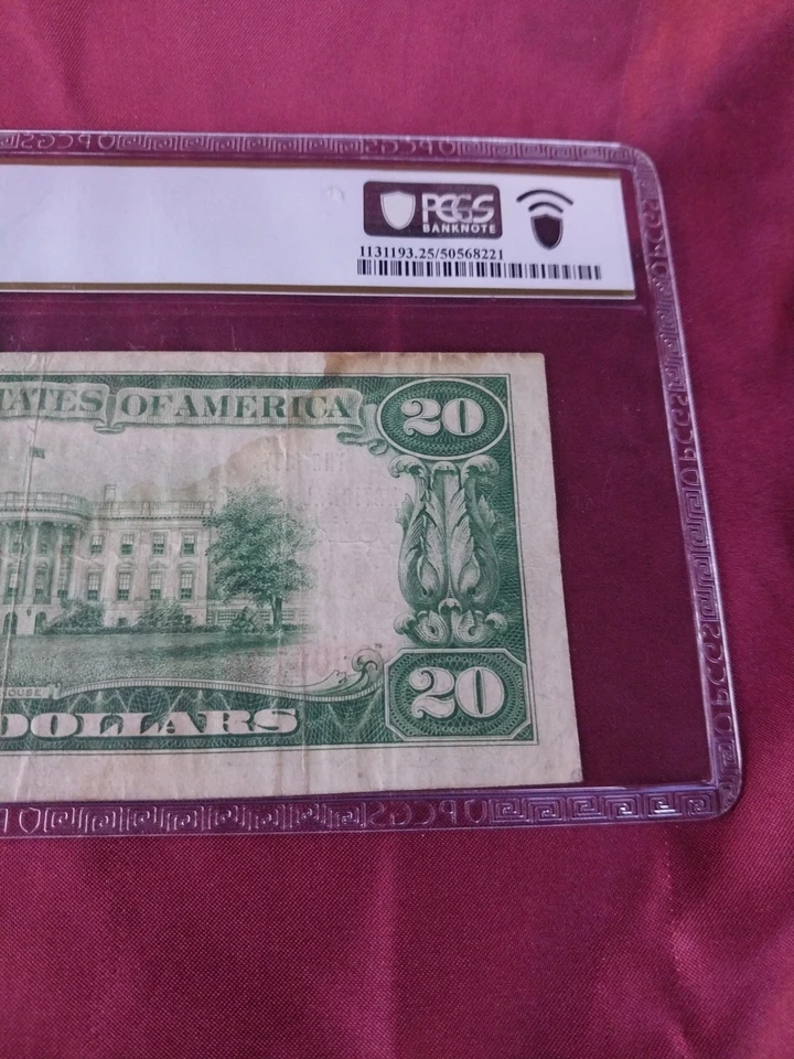 1929 Twenty Dollar Bill First National Bank Clinton IA Low # VERY RARE - Image 4 of 4