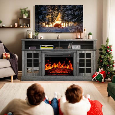 Myfurnideal PIWFS01G Electric Fireplace TV Stand for 65
