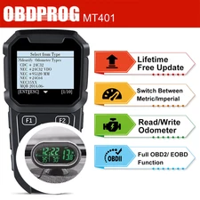 OBDPROG MT401 Cluster Mileage Calibration Adjustment Tool Read Odometer + Clock