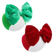 Christmas Headbands Girls Red Hair Bow Green Velvet Bows Toddler Newborn Bows...