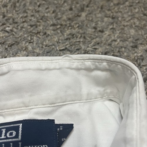 Vintage Polo Ralph Lauren Shirt Mens 16.5 32/33 White Long Sleeve Button Andrew - Picture 5 of 10