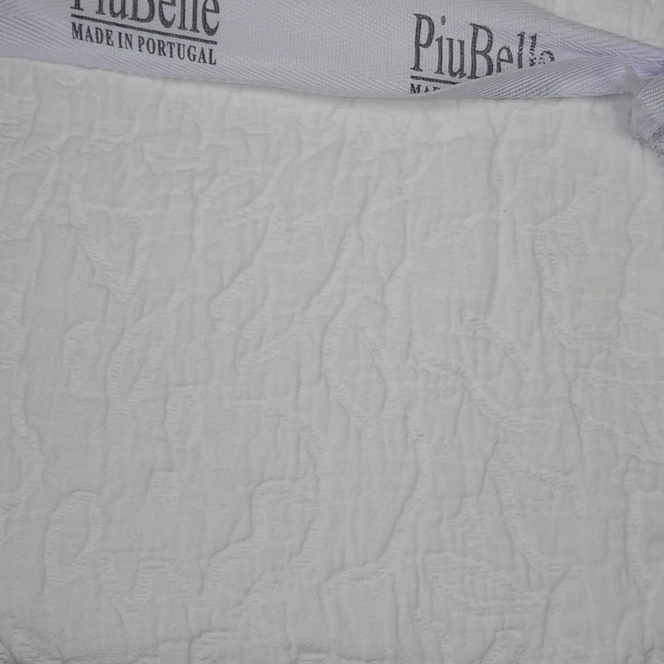 Edredón PiuBelle King 104" X 94" Blanco Portugal Algodón Texturizado Edredón Foto 3 de 4