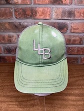 L.L. Bean LLB Embroidered Logo Distressed Green Gray Mesh SnapBack Hat LL Bean