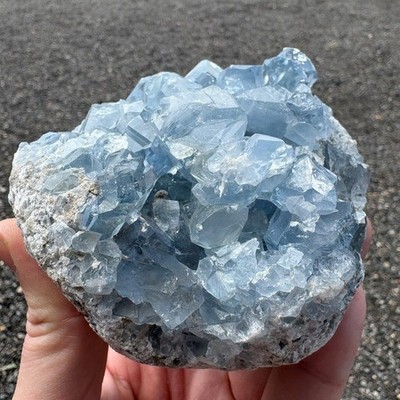 Celestite Kristall Cluster Celestite Mineral Probe Ausstellungsstück 120 mm