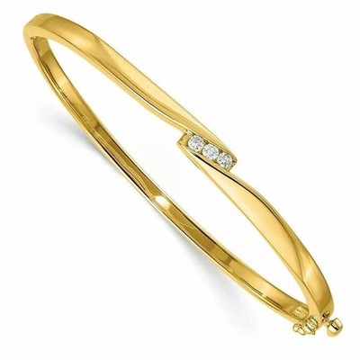 2 kt Rundschliff Laborgefertigter Diamant Damen Armreif Armband 14 Karat Gelbgold vergoldet
