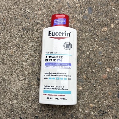 Eucerin Advanced Repair Night Lotion 48 Hour Moisture for Dry Skin 13.5 Fl Oz