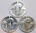 (3) Standing Liberty Quarters - G/VG - 1927 1928 1929S - Details - #0122E