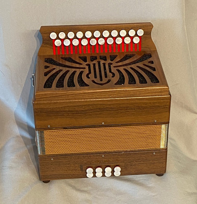 Weltmeister walnut 2 row button accordion MIDI shell NOS