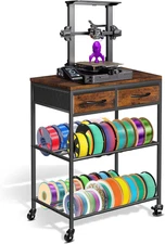 3D Printer Filament Storage Rack with Drawers, Heavy Duty 3Tier Metal Filament S