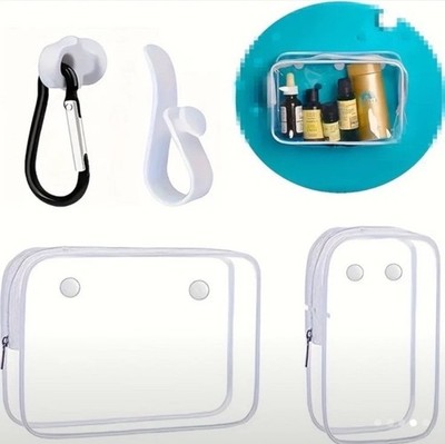 Set of 4, 2 clear Bogg Bag Organizers Hole Insert & 2 Hooks for Keys Sunglasses