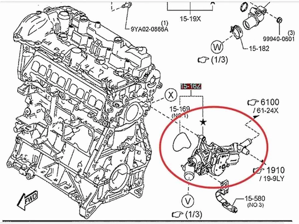 PYFD-15-16ZA Water Control Valve PYFD1516ZA For 2018-2023 MAZDA CX-3 CX-5 CX-30 - Image 4 of 4
