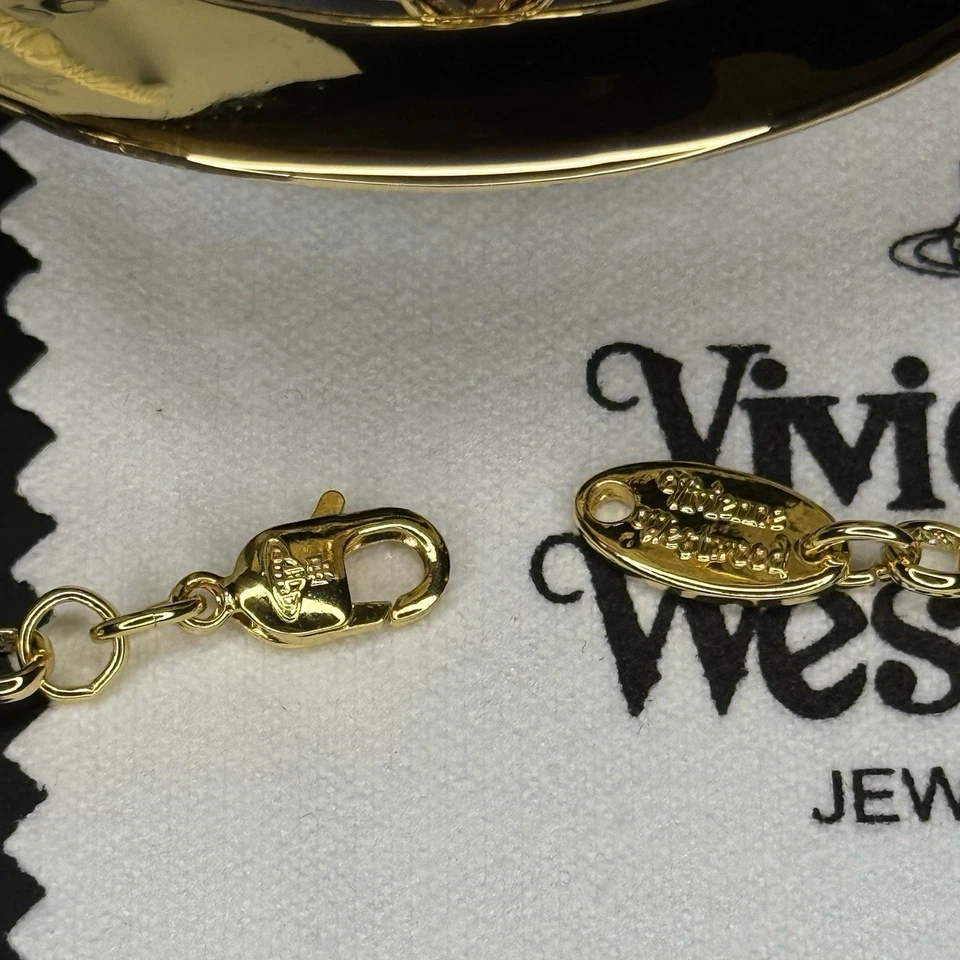 Vivienne Westwood Giant Orb Nana Black Gold Necklace Pendant Chain New in Box - Image 3 of 4