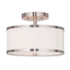 Livex Lighting 62626-91 Park Ridge Semi-Flush Mount Brushed Nickel