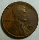 Lincoln Cent - Wheat Ears 1931d VG/F inv201