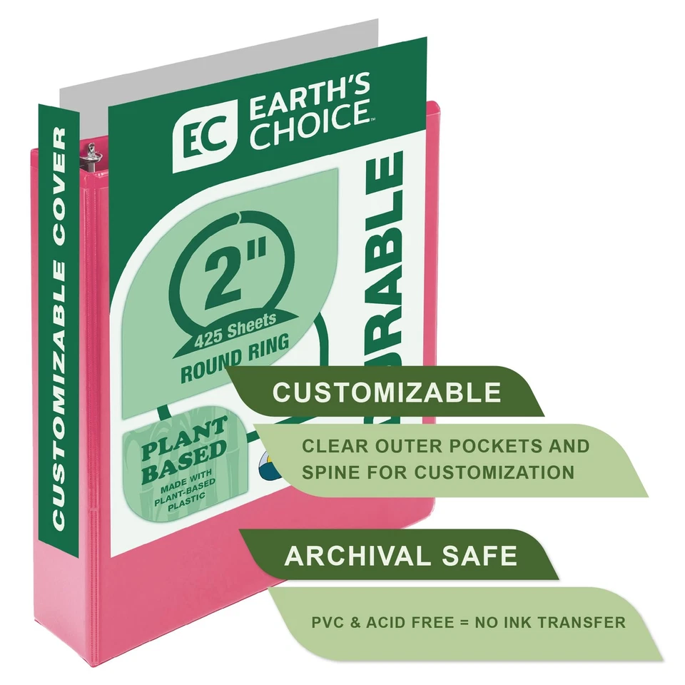 Sustainable 2 Inch Fashion Binder Set Durable Customizable Organization Solution - Image 3 of 4