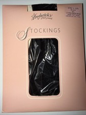 Vintage Frederick  s of Hollywood Thigh-Hi Lace Top Stockings Size M/L Black NEW
