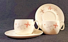 W S George Sierra Starburst Atomic 2 Cups & Saucers, look UNUSED