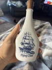 VINTAGE OLD SPICE “FLYING CLOUD” Milk Glass Decanter Empty Cologne Bottle w/ cap