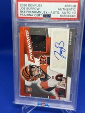 2020 Panini Donruss - Rookie Phenoms Jersey Auto Joe Burrow /99 (AU, MEM, RC)