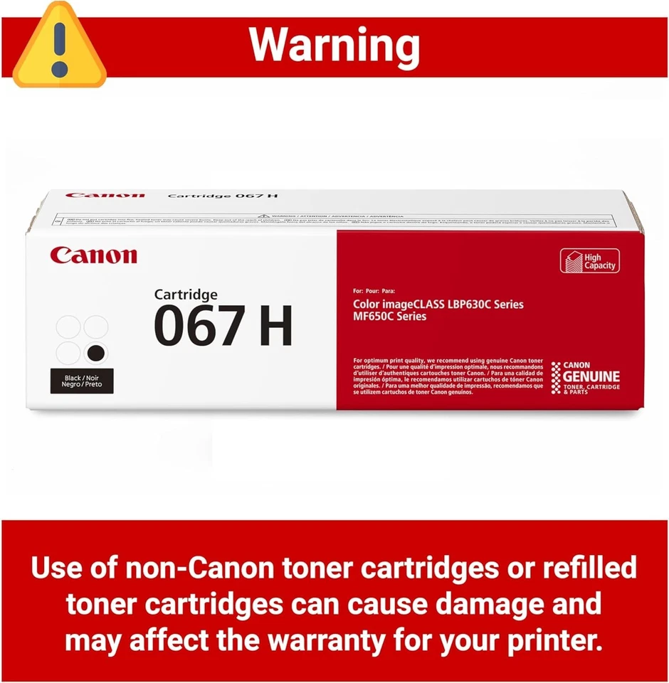 CANON  Genuine 067H High Capacity Laser Printer Black Toner Cartridge - New - Image 4 of 4