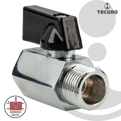 tecuro MINI Kugelhahn Innen x Außengewinde 1/8 bis 3/4 Zoll Messing verchromt