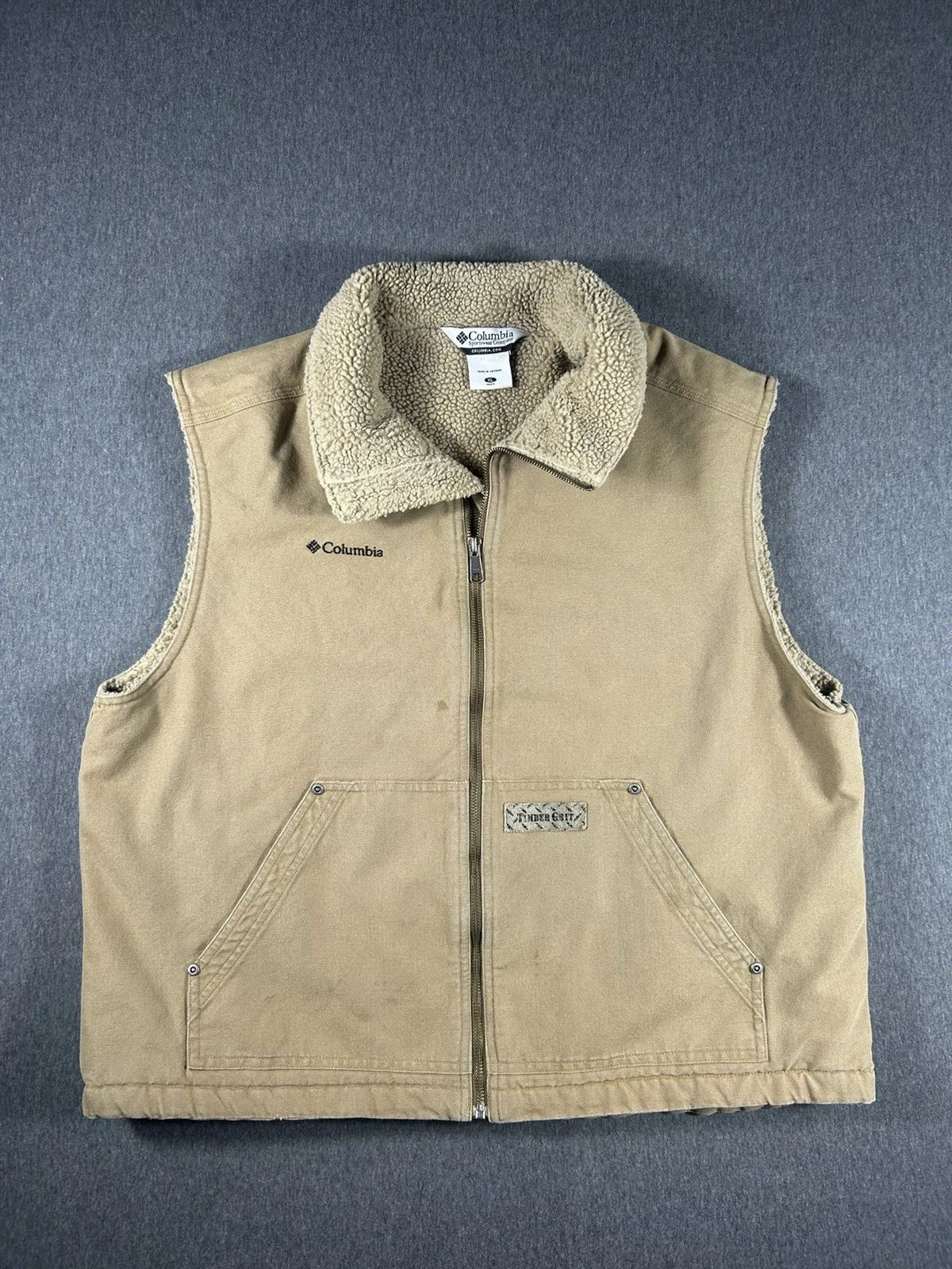 Columbia Timber Grit Full Zip Sherpa Lined CottonDuck Canvas Work Vest XL
Opens in a new window or t