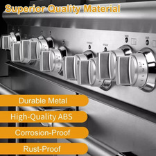 5 P Stainless Steel Look Control Knob Kits For GE Gas Range Stove WB03X24818  
