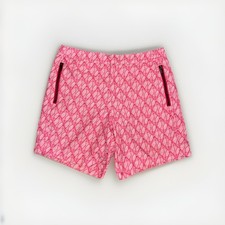 Ted Baker London Mens Swim Trunks Pink Geometric Sz 32 - 7 Inseam Stretch Lined