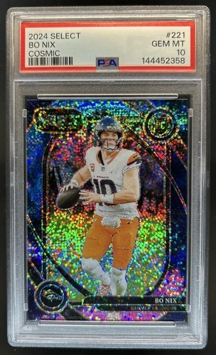 2024 Panini Select Bo Nix Club SP Cosmic Rookie RC #221 Broncos PSA 10 GEM MINT
