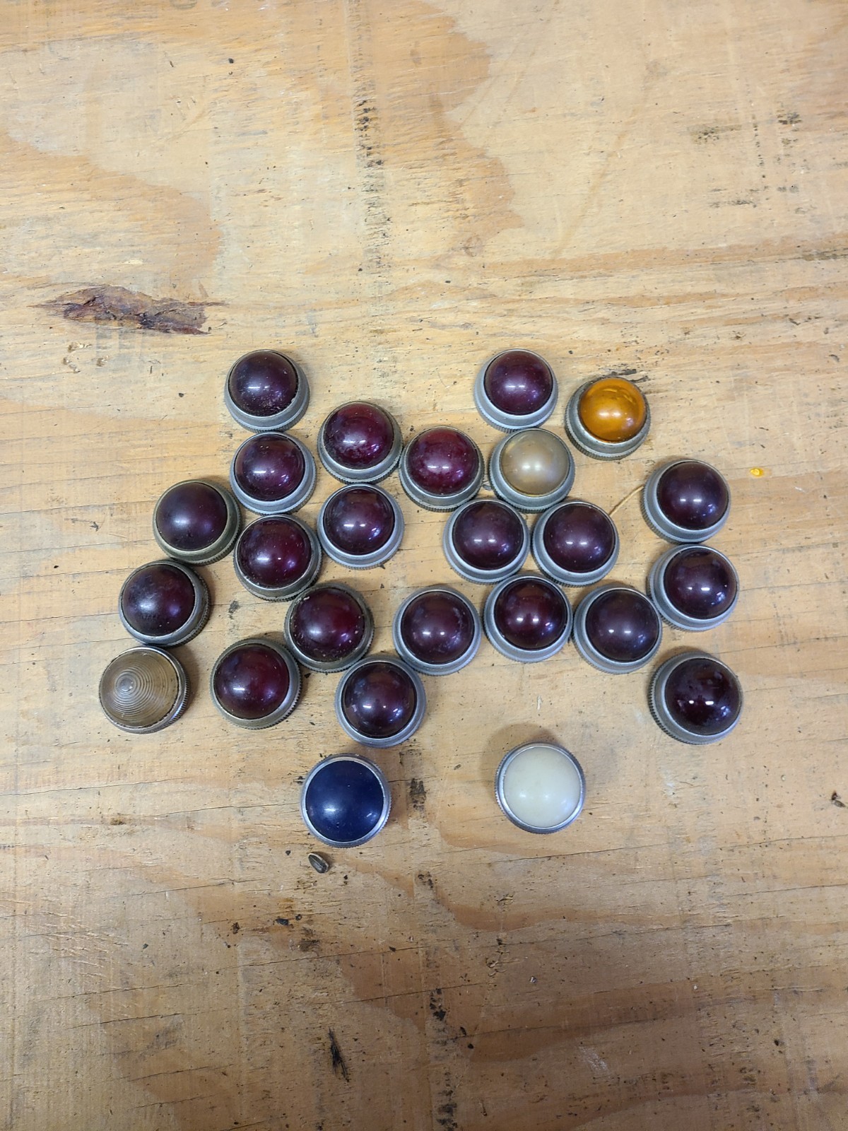 Lot Of 25 Panel Indicator Light Lenses Used Vintage RePurpose Rat Rot Etc