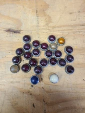 Lot Of 25 Panel Indicator Light Lenses Used Vintage RePurpose Rat Rot Etc