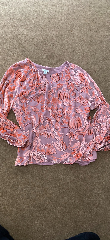 Sundance Floral Tiered Sheer Blouse Size M