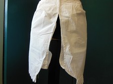 Ancienne culotte fendue panty  dentelle bas feston costume theatre  B6