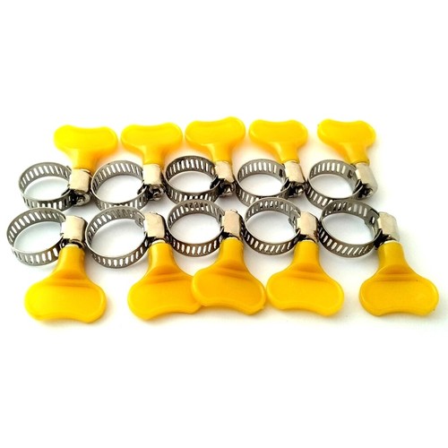 10pc Hose Clip Set Easy Turn Butterfly Jubilee Type 16-25mm Clamp - Picture 5 of 12