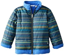 White Sierra Kids Armor Fleece Reversible Jacket - Asphalt Combo - 4T - New