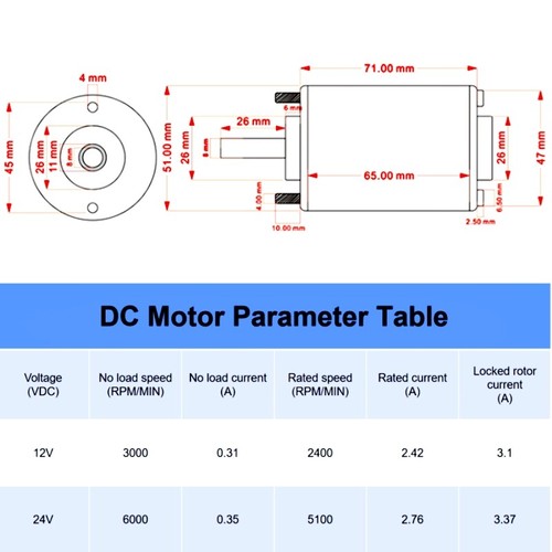 3500RPM DC Permanent Magnet Electric Motor 12V 30W High Speed Generator CW CCW - Picture 4 of 12