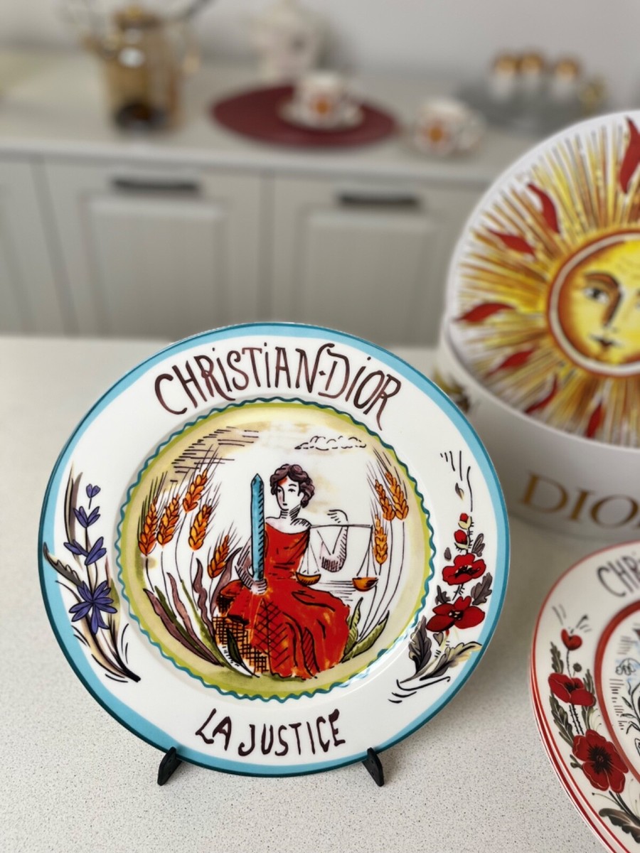 Dior plates/Dior dish/Christian Dior Set of porcelain plates CD