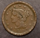 1851 Braided Hair Large Cent Fine Rim Marks Lot 1313