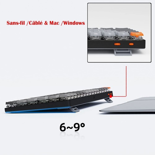 K3 Clavier mécanique sans Fil Ultra-Mince Clavier Bluetooth/USB 75% Design av... - Photo 5/8