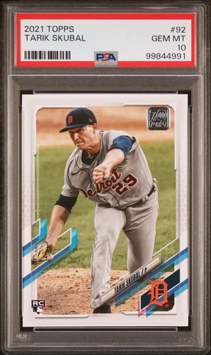 Graded 2021 Topps Tarik Skubal #92 Rookie RC Baseball Card PSA 10 Gem Mint
