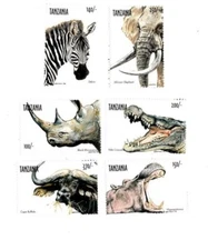 Tanzania 1999 - Wild Animals - Set of 6 Stamps - Scott #1868-73 - MNH