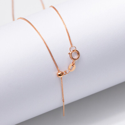 Real Solid 18k Gold Chopin Chain Necklace Beauty Fine Gold Jewelry 7.9''