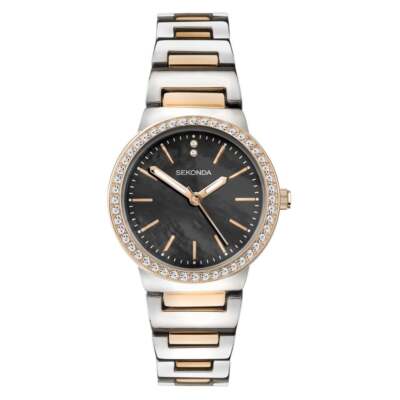 Sekonda Uhr 40493 Damen Amelia Rose Bicolor Kristall besetzt UVP 69,99£