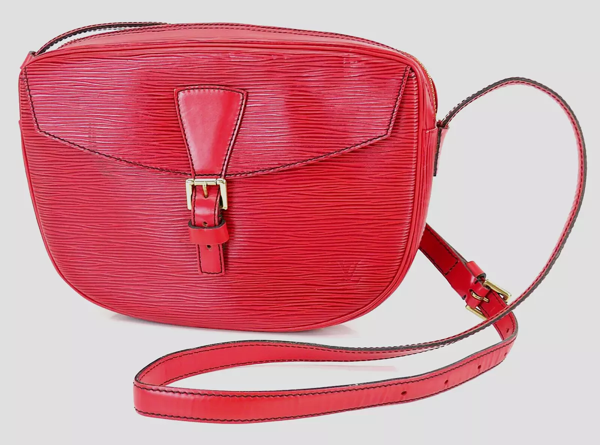 Authentic LOUIS VUITTON Jeune Fille MM Red Epi Crossbody Shoulder Bag #43685